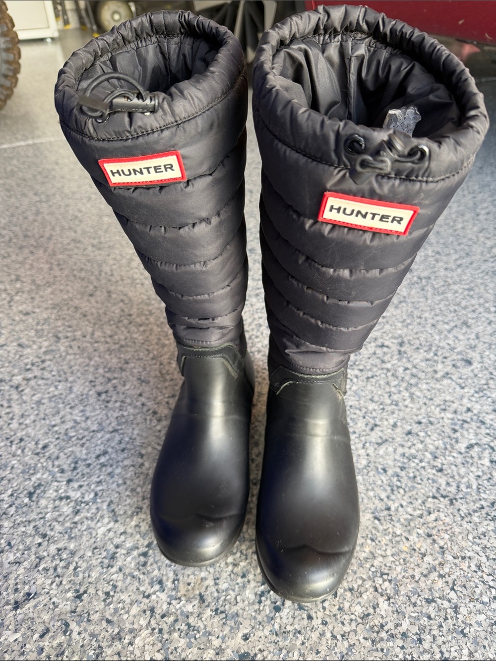 Hunter Black Quilted Tall Winter Rain Boots